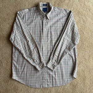 Faconnable Men’s Button Down Shirt XL Plaid Long Sleeve Cotton Made in USA